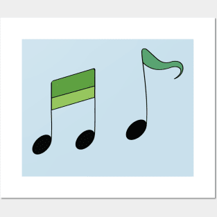 Synchronizing Music (Green) Posters and Art